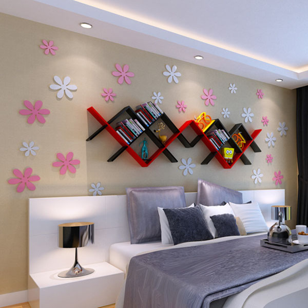 trang trí nhà cửa với chi tiết dán tường gỗ 3d hình bông hoa